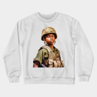 Military Minded Street Soldier Urban Warrior Black Boy Crewneck Sweatshirt